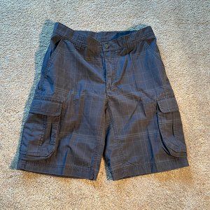 Mens Koppen Cargo Shorts Sz 32 Gray Plaid